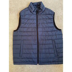 Aeropostale Puffer Vest Mens Medium Navy Full Zip Remixed Down Mock Neck NWT